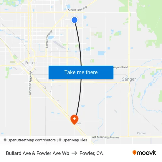 Bullard Ave & Fowler Ave Wb to Fowler, CA map