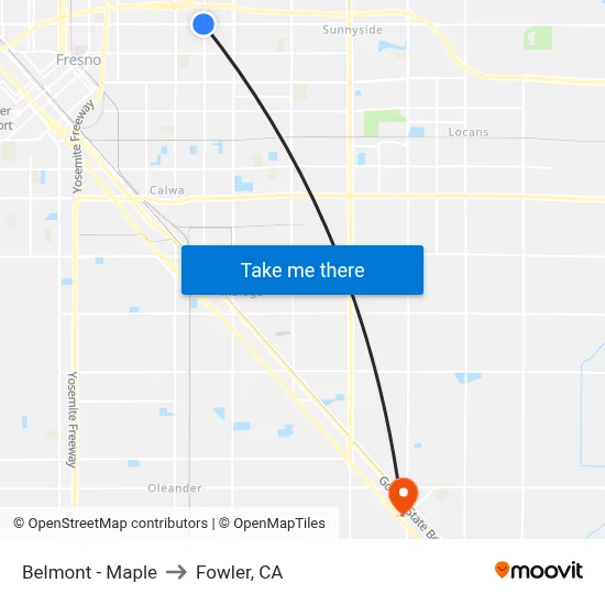 Belmont - Maple to Fowler, CA map