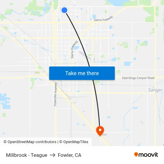 Millbrook - Teague to Fowler, CA map