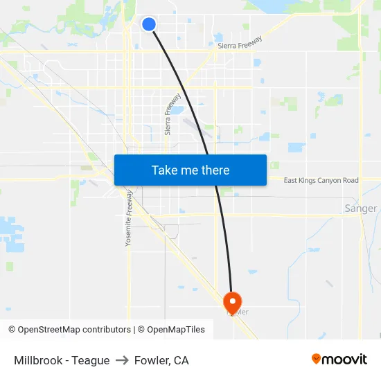 Millbrook - Teague to Fowler, CA map