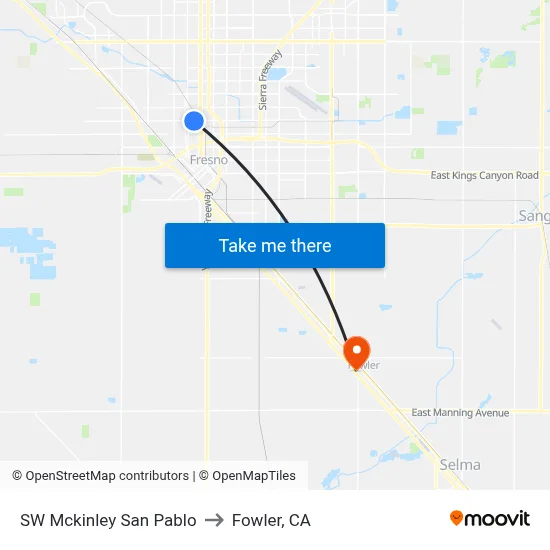 SW Mckinley  San Pablo to Fowler, CA map