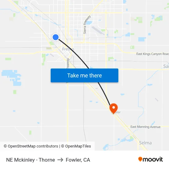 NE Mckinley - Thorne to Fowler, CA map