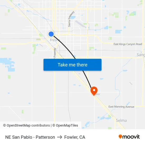 NE San Pablo - Patterson to Fowler, CA map