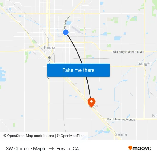 SW Clinton - Maple to Fowler, CA map