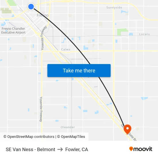SE Van Ness - Belmont to Fowler, CA map