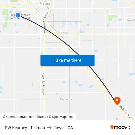 SW Kearney - Teilman to Fowler, CA map