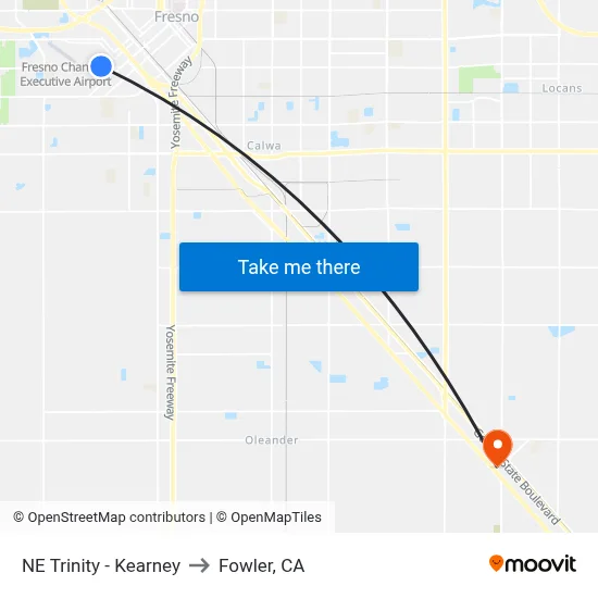 NE Trinity - Kearney to Fowler, CA map