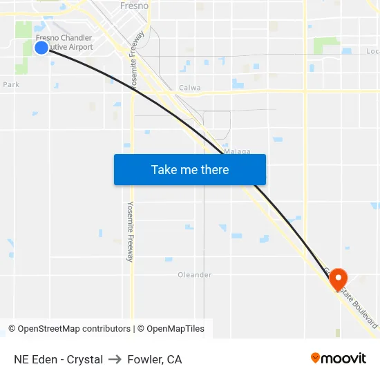 NE Eden - Crystal to Fowler, CA map