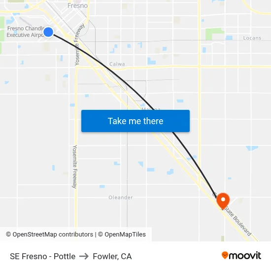 SE Fresno - Pottle to Fowler, CA map