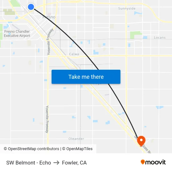 SW Belmont - Echo to Fowler, CA map