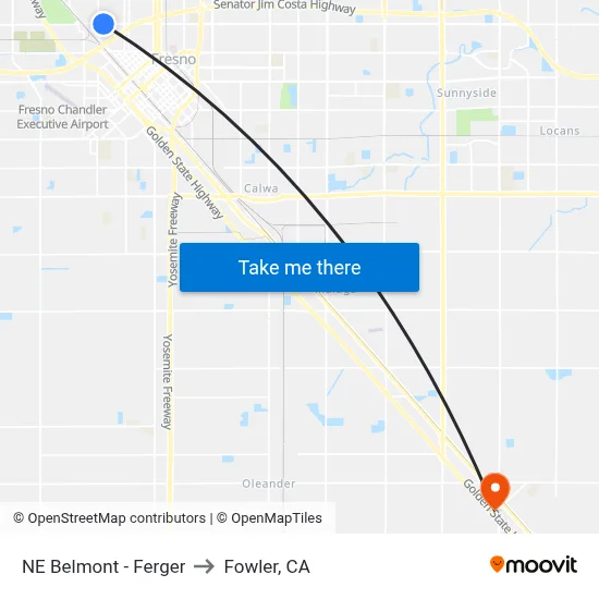 NE Belmont - Ferger to Fowler, CA map