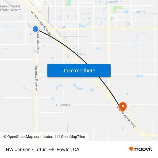 NW Jensen - Lotus to Fowler, CA map