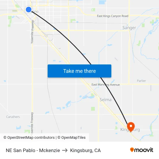 NE San Pablo - Mckenzie to Kingsburg, CA map