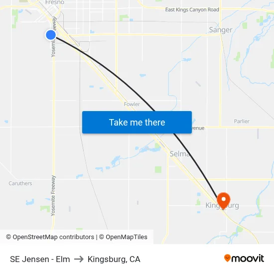 SE Jensen - Elm to Kingsburg, CA map