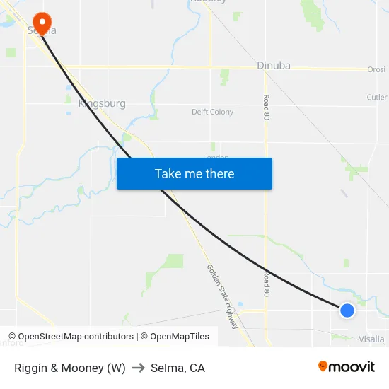 Riggin & Mooney (W) to Selma, CA map