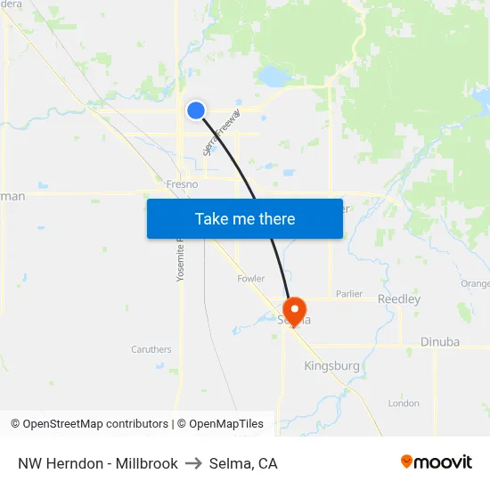 NW Herndon - Millbrook to Selma, CA map