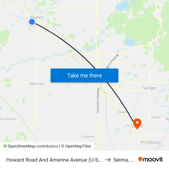 Howard Road And Amerine Avenue (U-Save) to Selma, CA map