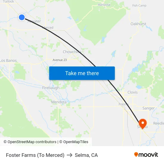 Foster Farms (To Merced) to Selma, CA map