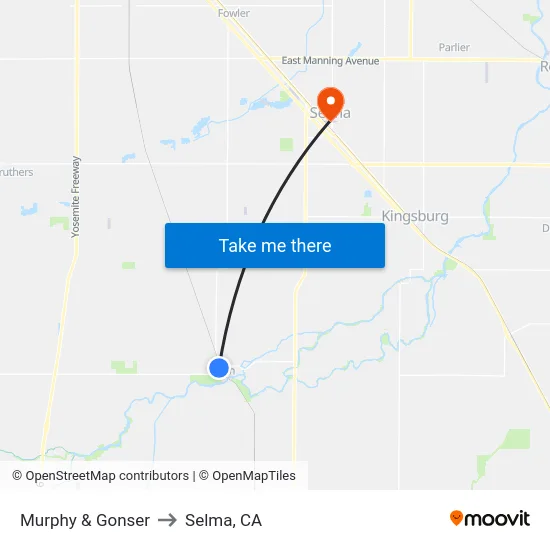 Murphy & Gonser to Selma, CA map