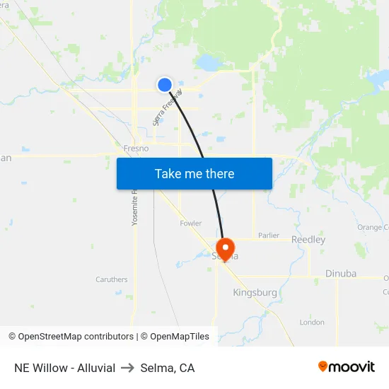 NE Willow - Alluvial to Selma, CA map