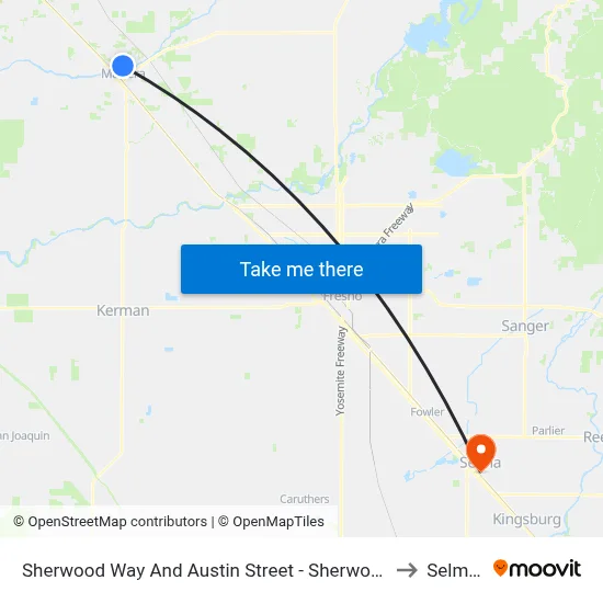 Sherwood Way And Austin Street - Sherwood Square Apartments to Selma, CA map