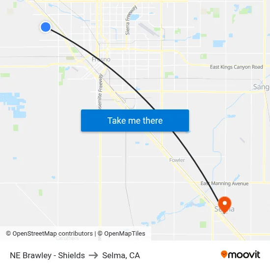 NE Brawley - Shields to Selma, CA map