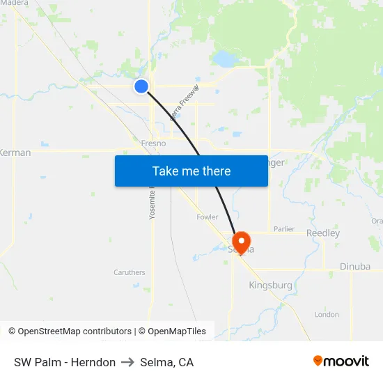 SW Palm - Herndon to Selma, CA map