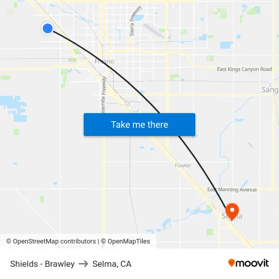 Shields - Brawley to Selma, CA map