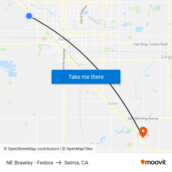 NE Brawley - Fedora to Selma, CA map