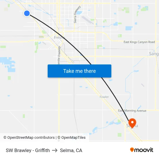 SW Brawley - Griffith to Selma, CA map