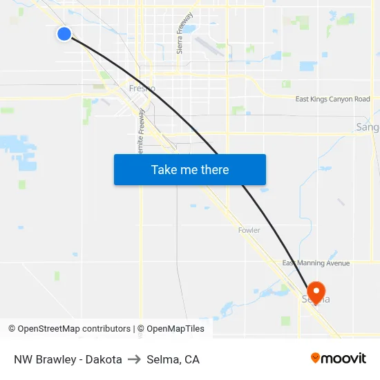 NW Brawley - Dakota to Selma, CA map