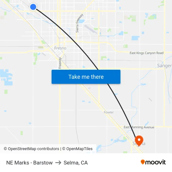 NE Marks - Barstow to Selma, CA map