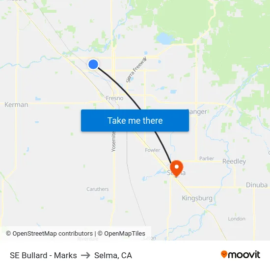 SE Bullard - Marks to Selma, CA map