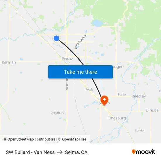 SW Bullard - Van Ness to Selma, CA map