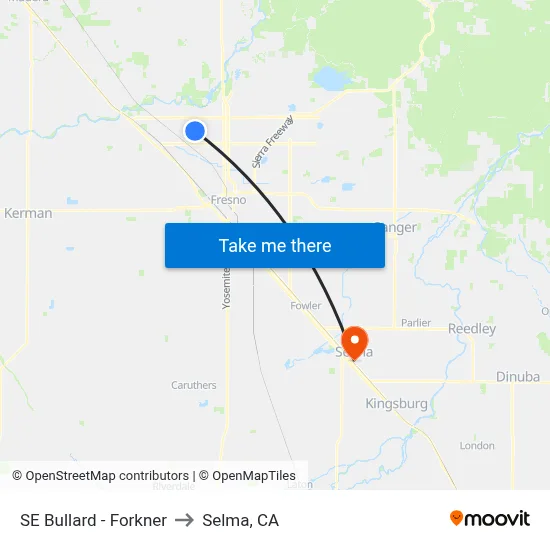 SE Bullard - Forkner to Selma, CA map