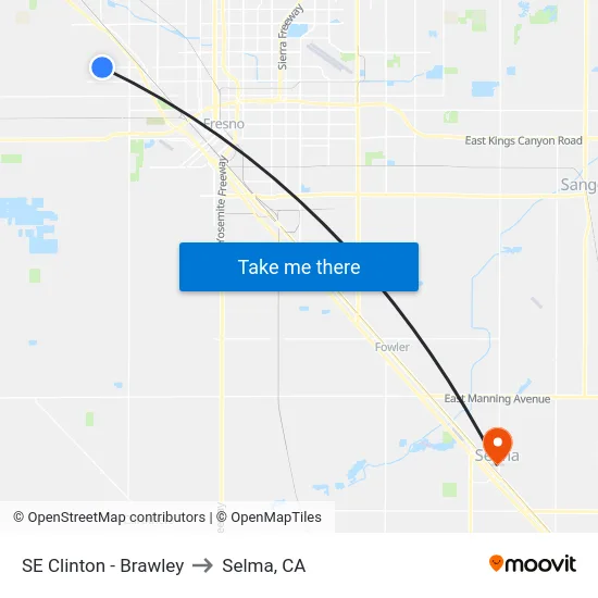 SE Clinton - Brawley to Selma, CA map