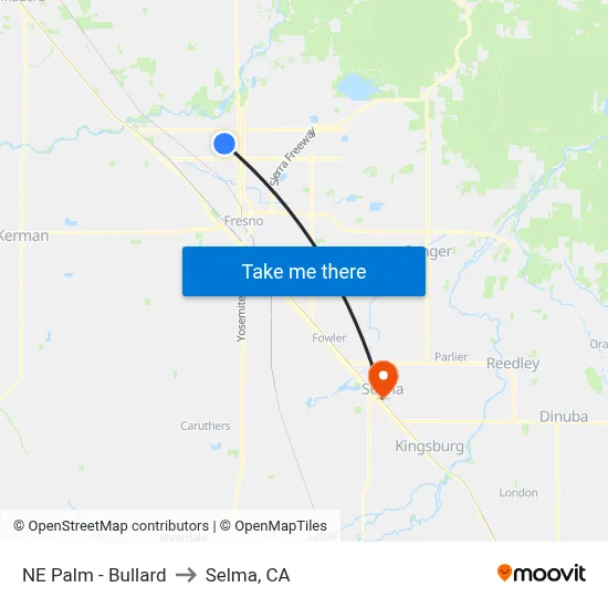 NE Palm - Bullard to Selma, CA map