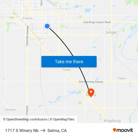 1717 S Winery Nb to Selma, CA map