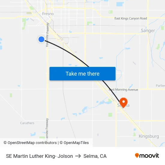 SE Martin Luther King- Jolson to Selma, CA map