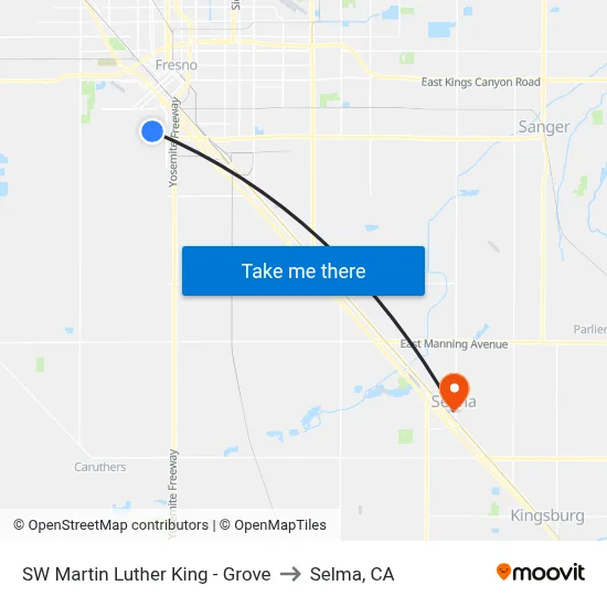 SW Martin Luther King - Grove to Selma, CA map