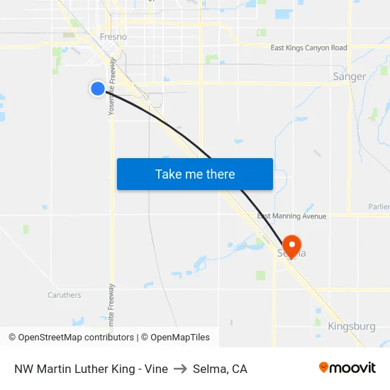 NW Martin Luther King - Vine to Selma, CA map