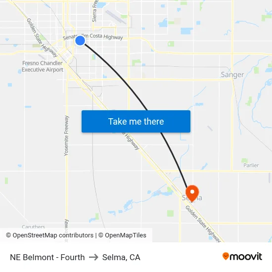 NE Belmont - Fourth to Selma, CA map