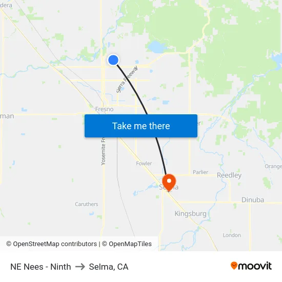 NE Nees - Ninth to Selma, CA map