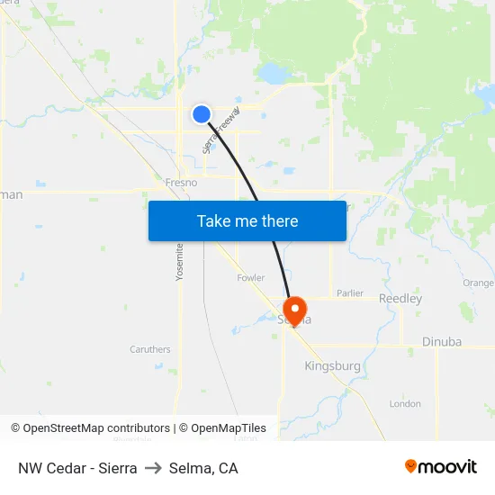 NW Cedar - Sierra to Selma, CA map