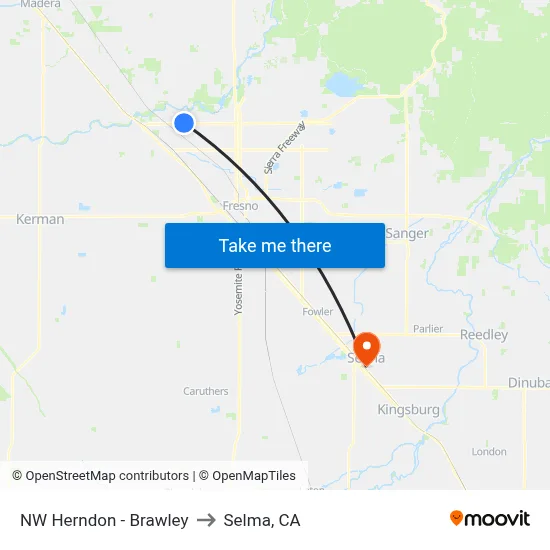 NW Herndon - Brawley to Selma, CA map