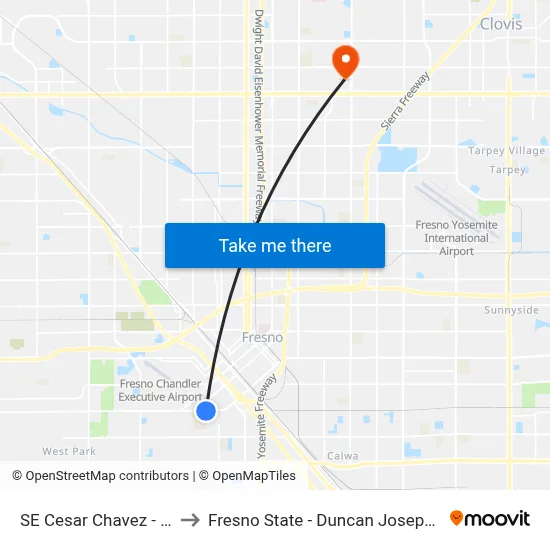 SE Cesar Chavez - Fairview to Fresno State - Duncan Josephine Theater map