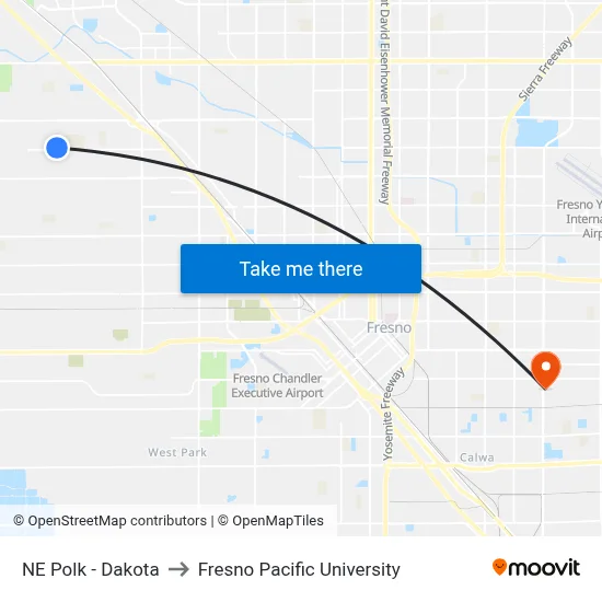 NE Polk - Dakota to Fresno Pacific University map