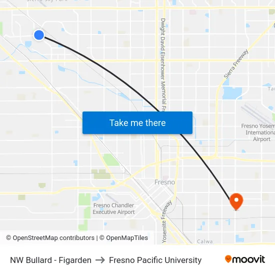 NW Bullard - Figarden to Fresno Pacific University map