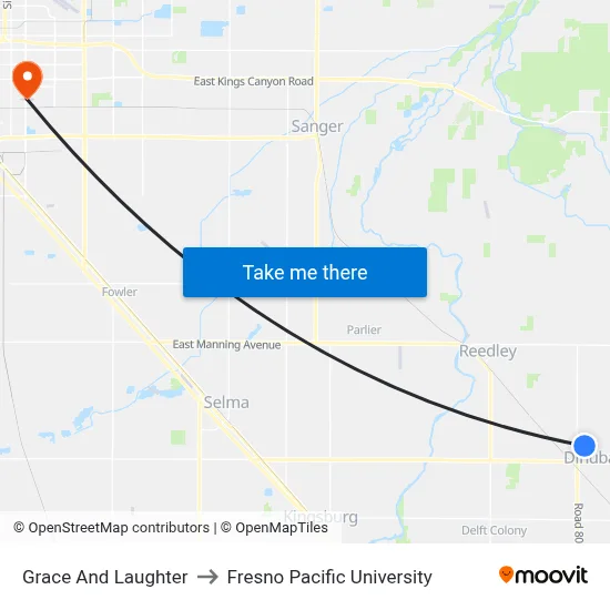 Grace And Laughter to Fresno Pacific University map