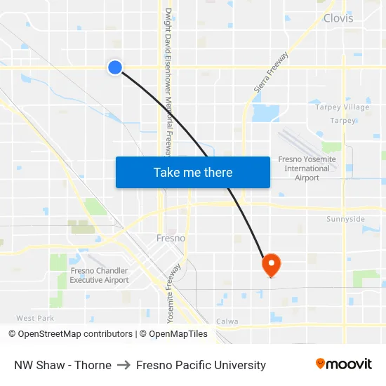 NW Shaw - Thorne to Fresno Pacific University map